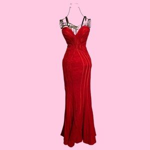 Madison James Red Prom Maxi dress